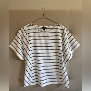 Never worn! Classic white w/navy stripes dolman sleeve blouse from Limited!